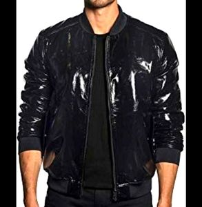 mens patent jacket